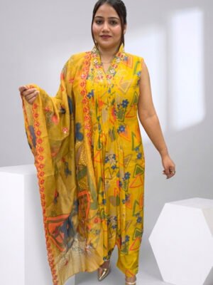 MultiColor Sleeveless Kurta Set