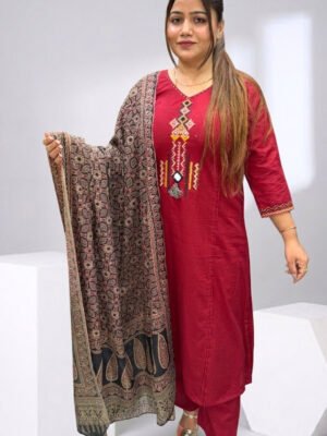 Red Kurta Set